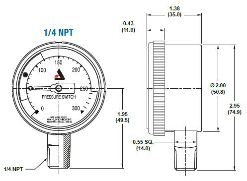 IPS-300 UHP 半导体气体指示压力开关1/4NPT