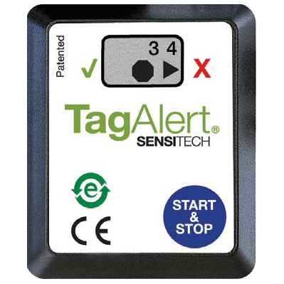 Holding Start & Stop button starts AlarmAlert mode, first displaying number of alarm, day of alarm, then timeframe alarm was triggered; This example shows alarm triggered day 7 of trip